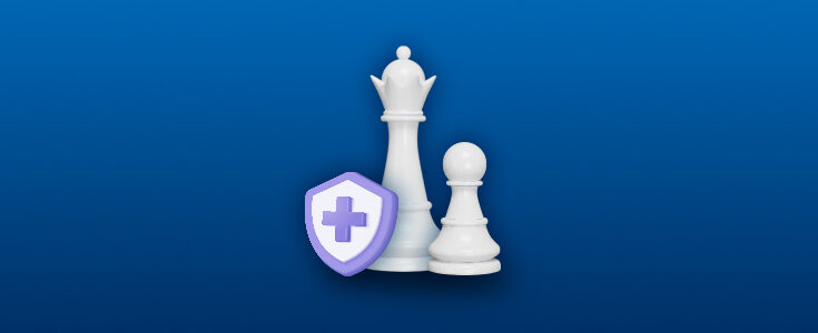 chess pieces with health shield