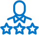 blue medal and stars icon