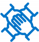 Teamwork blue icon