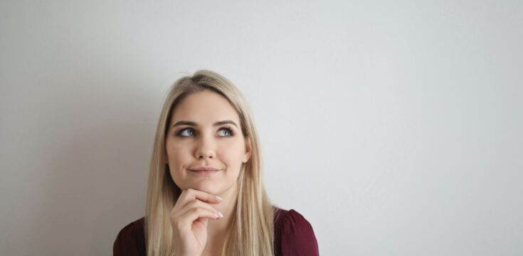 A woman thinking