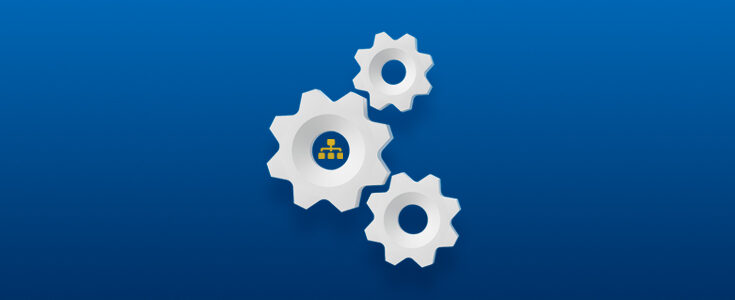 gear with blue background