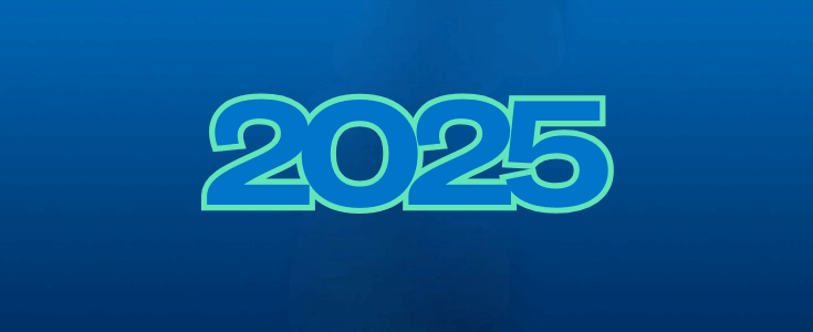 blue banner with the year 2025