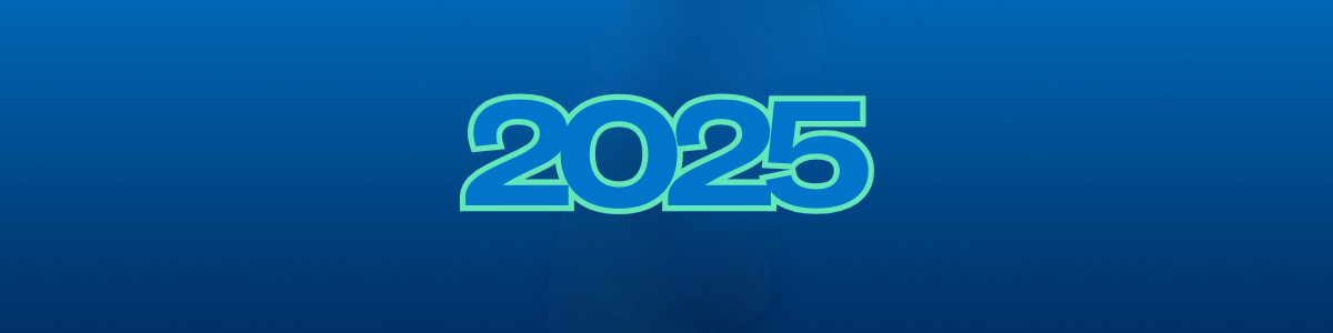 blue banner with the year 2025