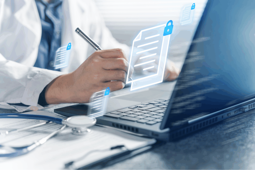 graphic with healthcare technology
