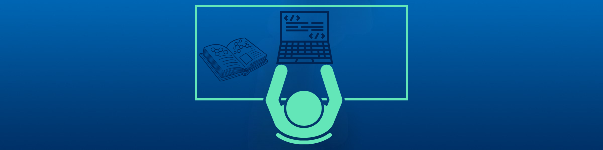 Illustration Of A Technology Professional Working With Code And Life Sciences Information