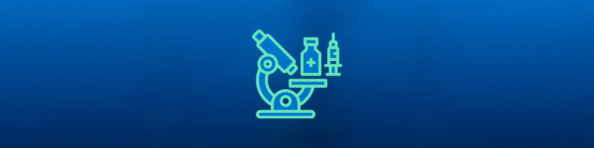 Illustration Of A Microscope, Laboratory Sample, And Syringe