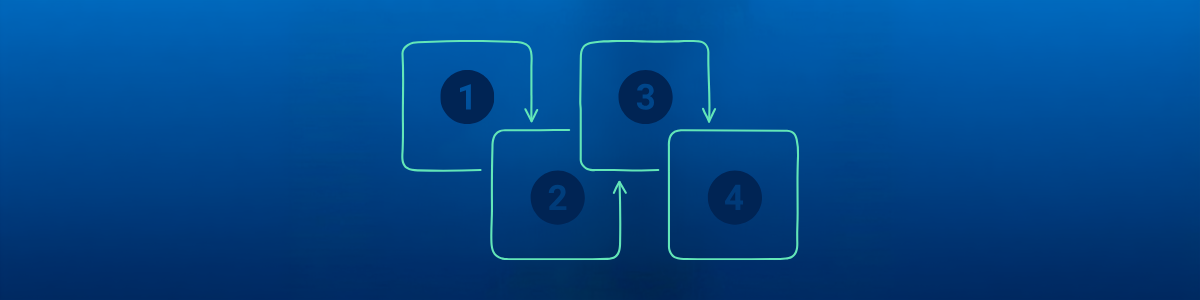 Illustration of a 4 step process