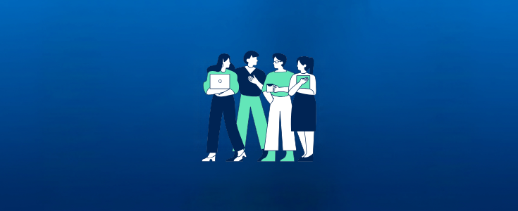 Illustration of Employees talking