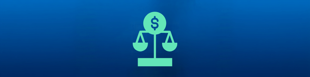 Illustration of a dollar sign and balance scale